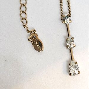 VTG Monet Gold Necklace with Clear CZ Accents